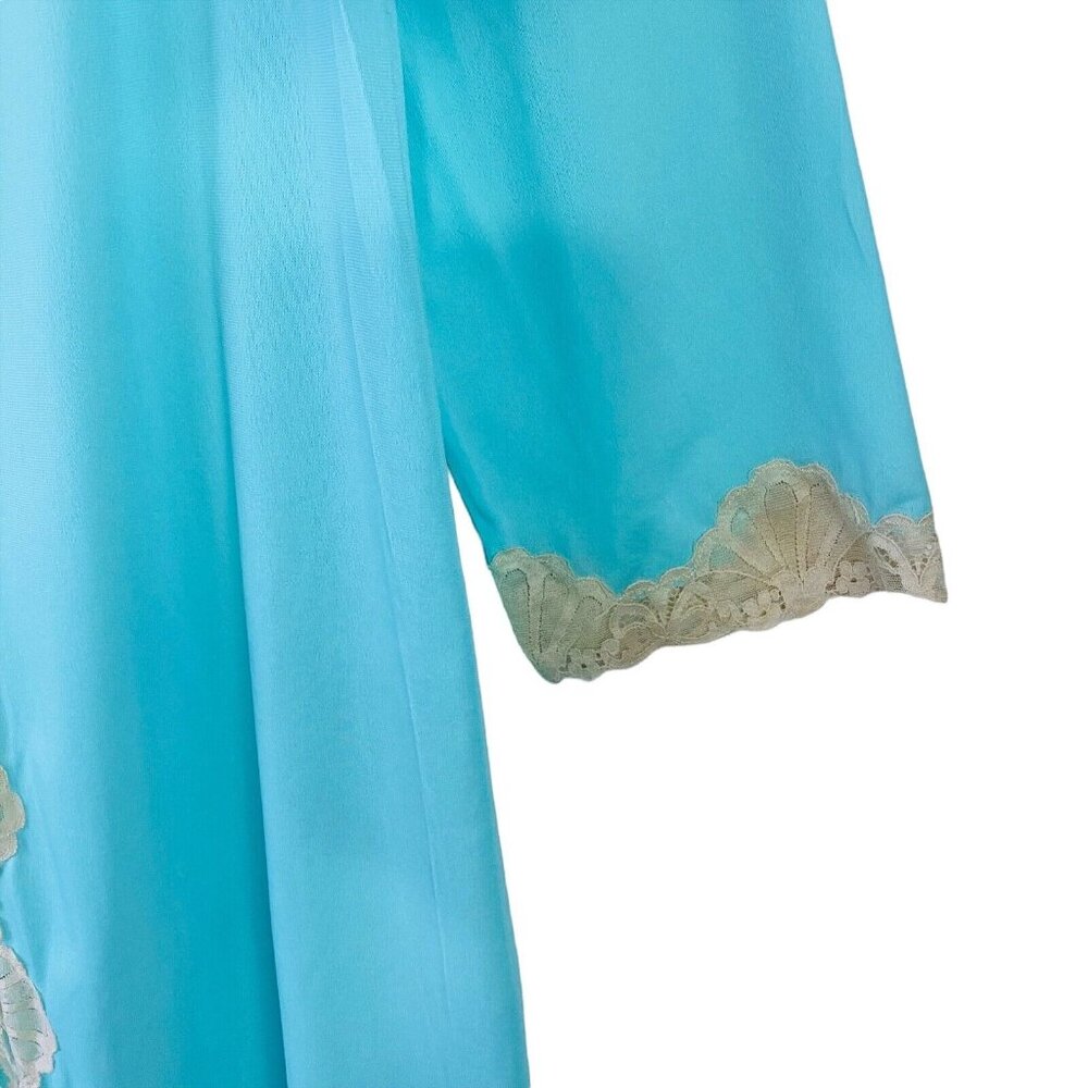 Vintage 1970 Emilio Pucci Formfit Rogers Blue mint Nightgown Robe M medi… - Picture 6 of 10
